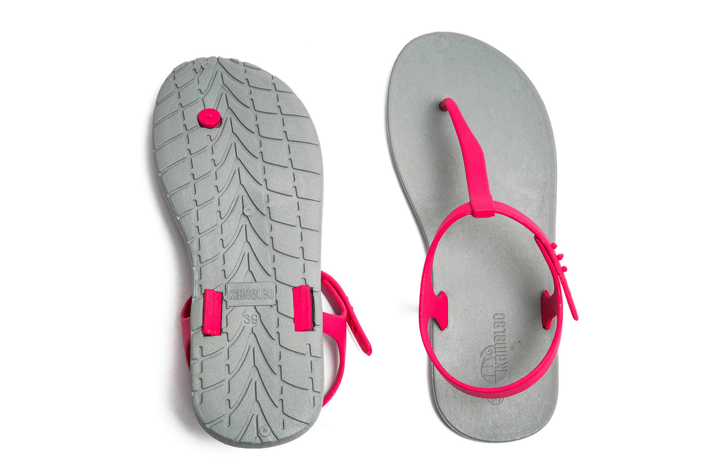 Saily Grey Sole Pink Strap
