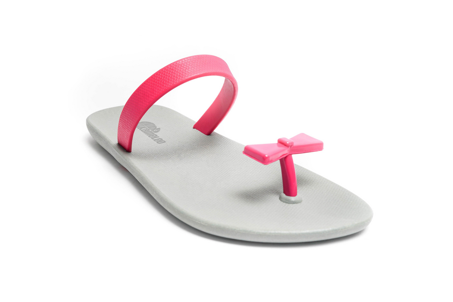 Poppi Bow Grey Sole Pink Strap