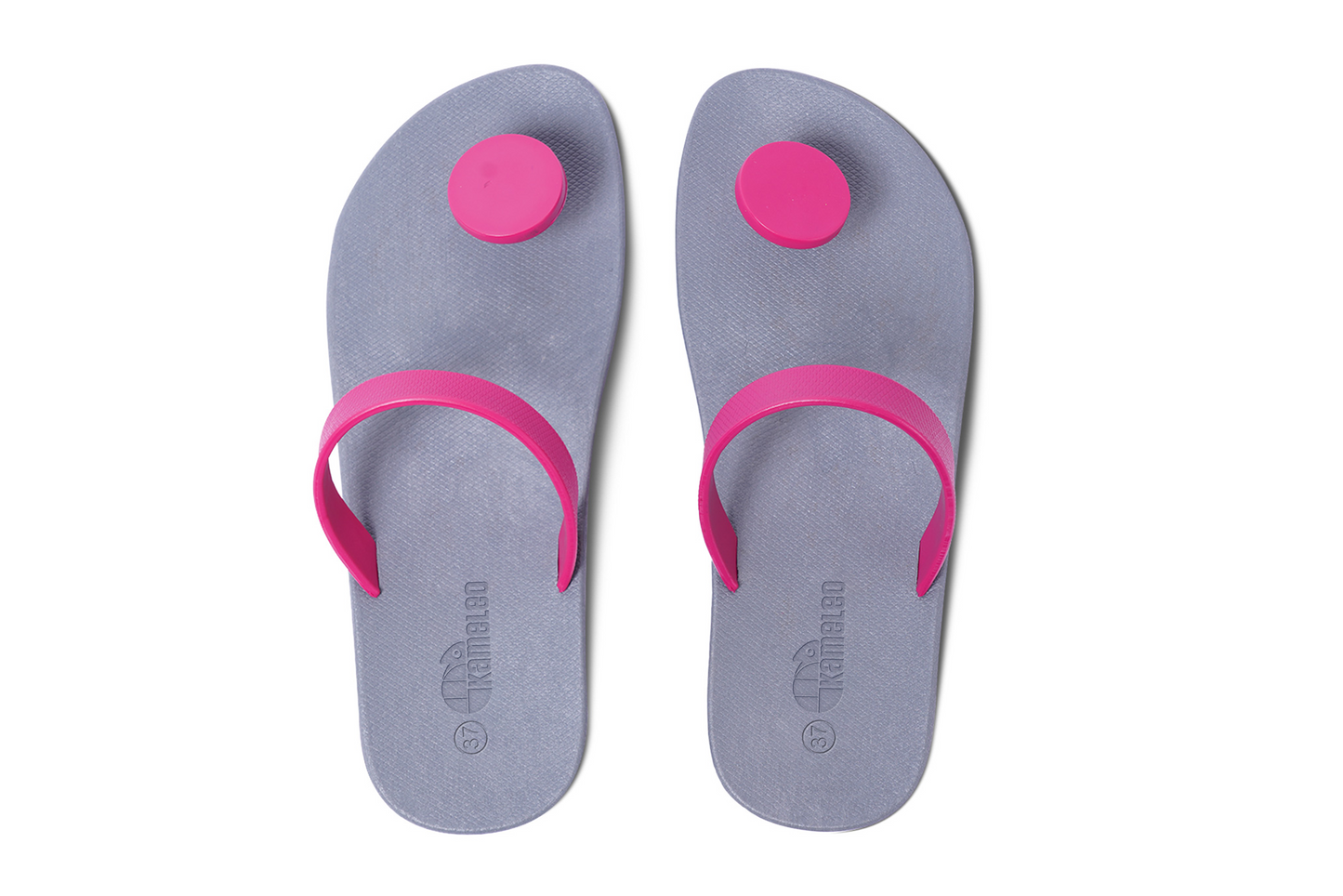 Poppi Dot Grey Sole Pink Strap