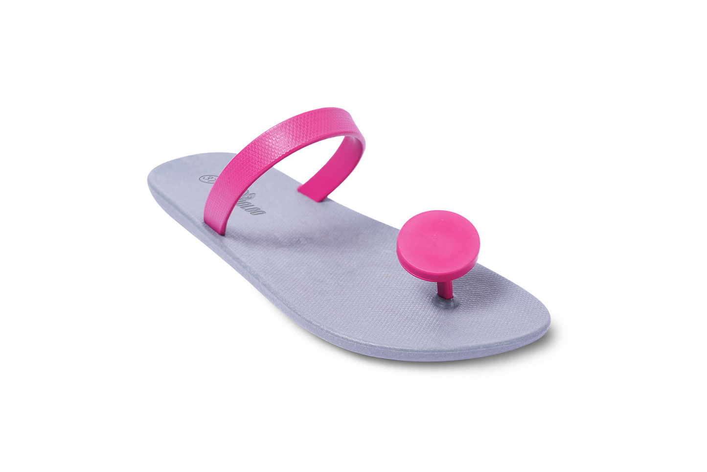 Poppi Dot Grey Sole Pink Strap