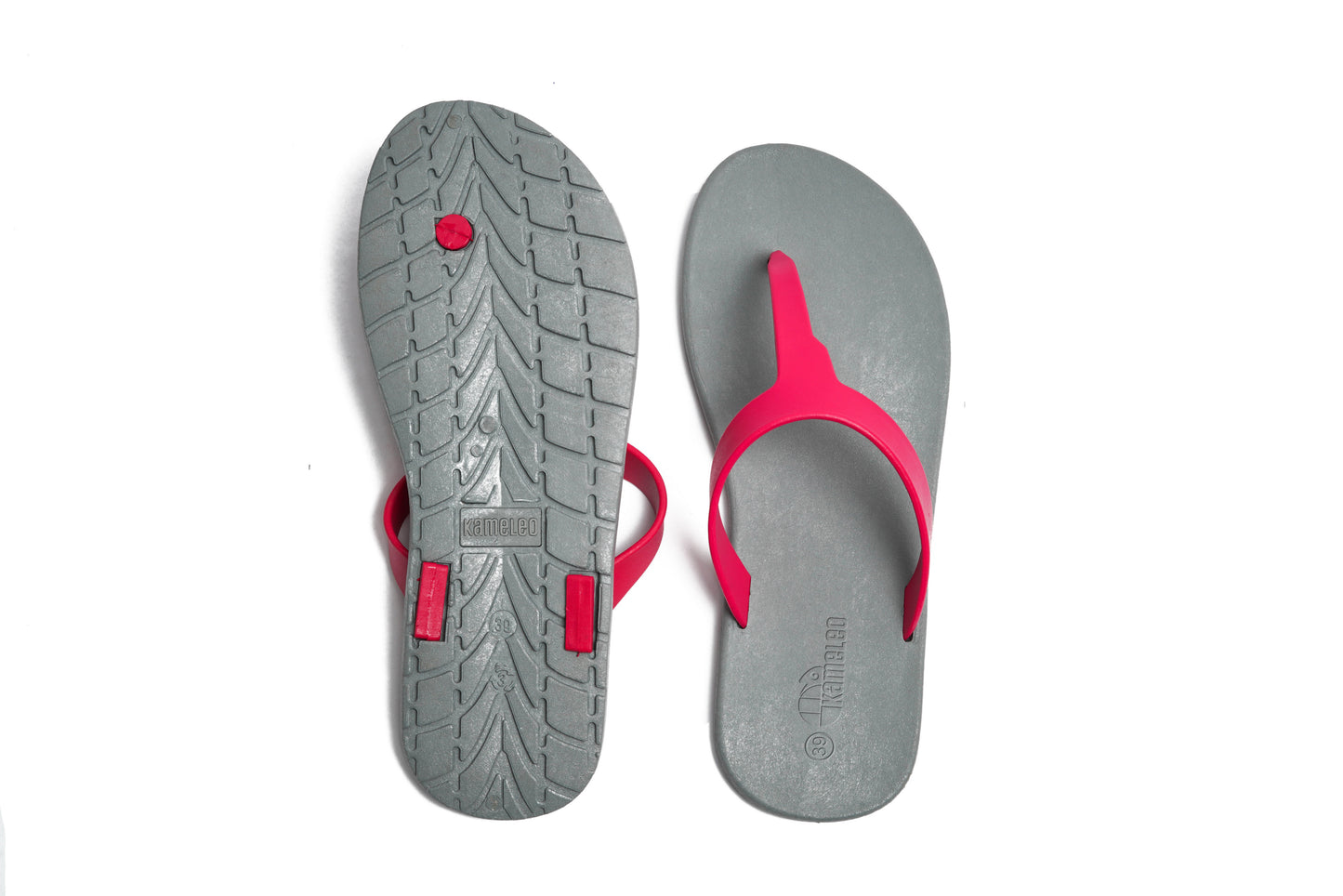 Thongs Grey Sole Pink Strap