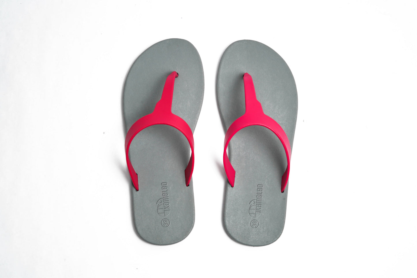 Thongs Grey Sole Pink Strap