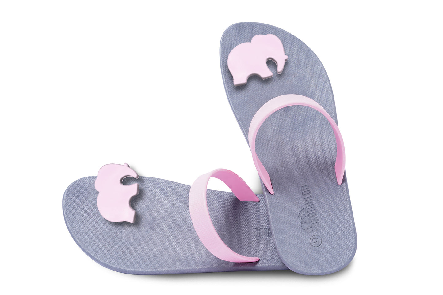 Poppi Ellie Grey Sole LightPink Strap