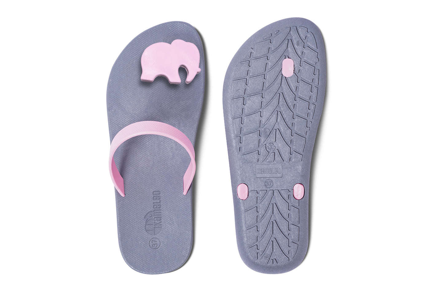 Poppi Ellie Grey Sole LightPink Strap