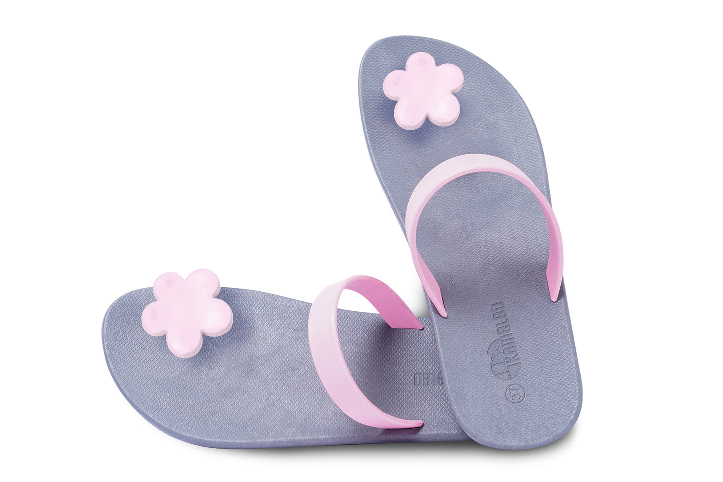 Poppi Flora Grey Sole LightPink Strap