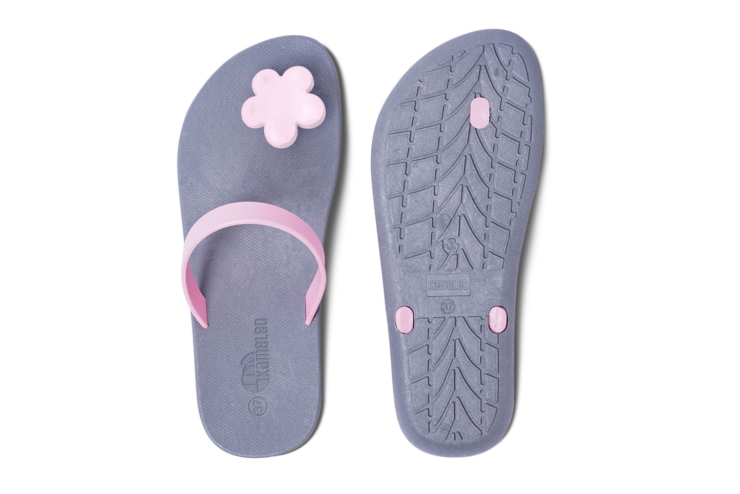 Poppi Flora Grey Sole LightPink Strap