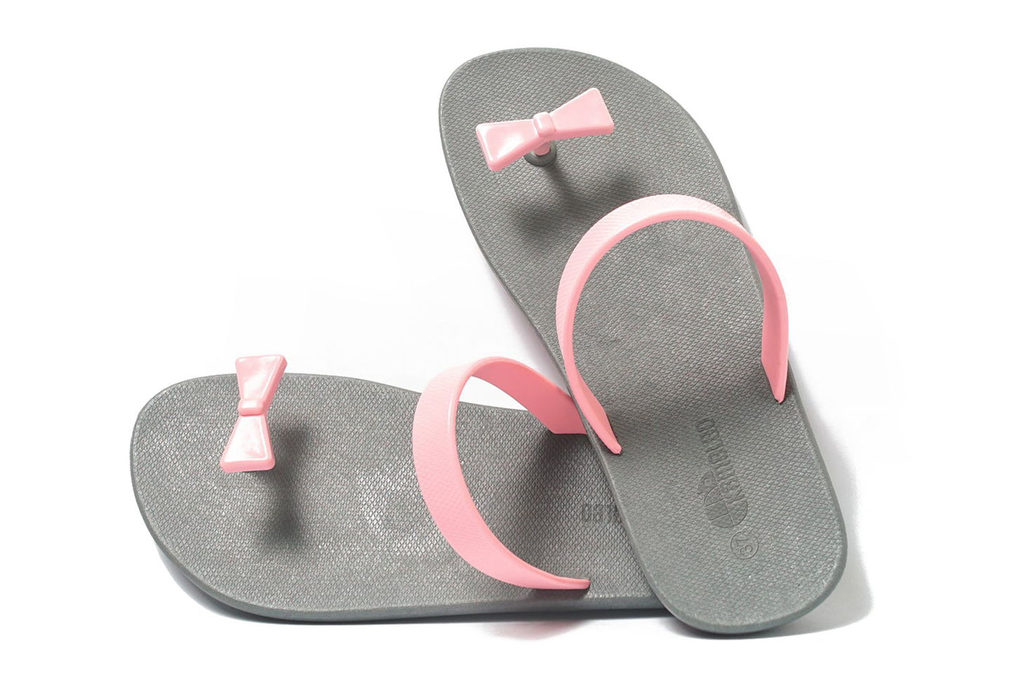 Poppi Bow Grey Sole LightPink Strap