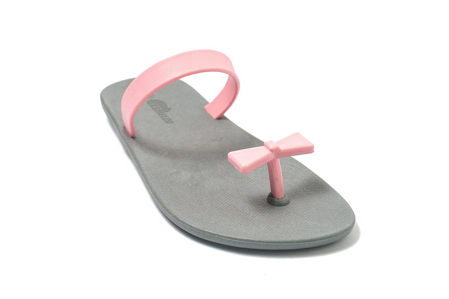 Poppi Bow Grey Sole LightPink Strap