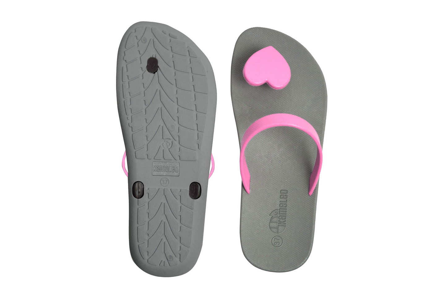 Poppi Heart Grey Sole LightPink Strap