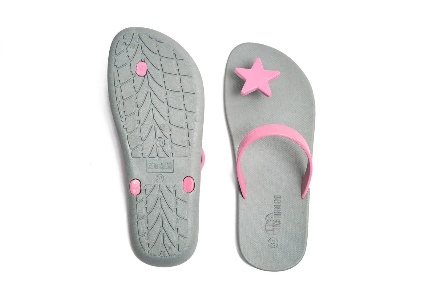 Poppi Star Grey Sole LightPink Strap