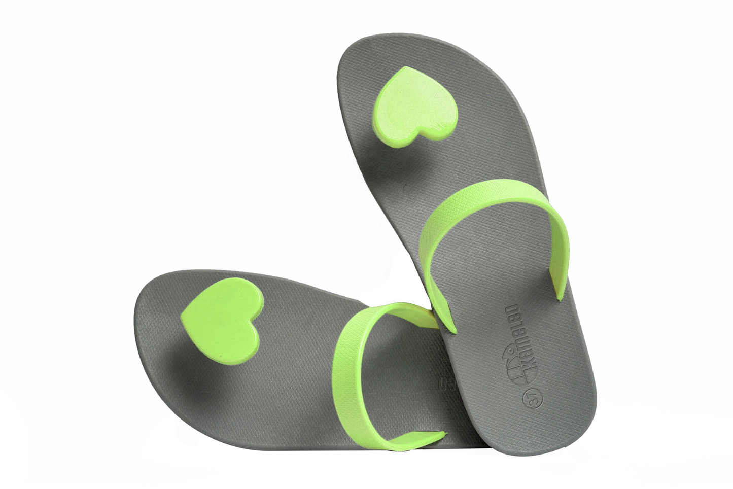 Poppi Heart Grey Sole Lime Strap
