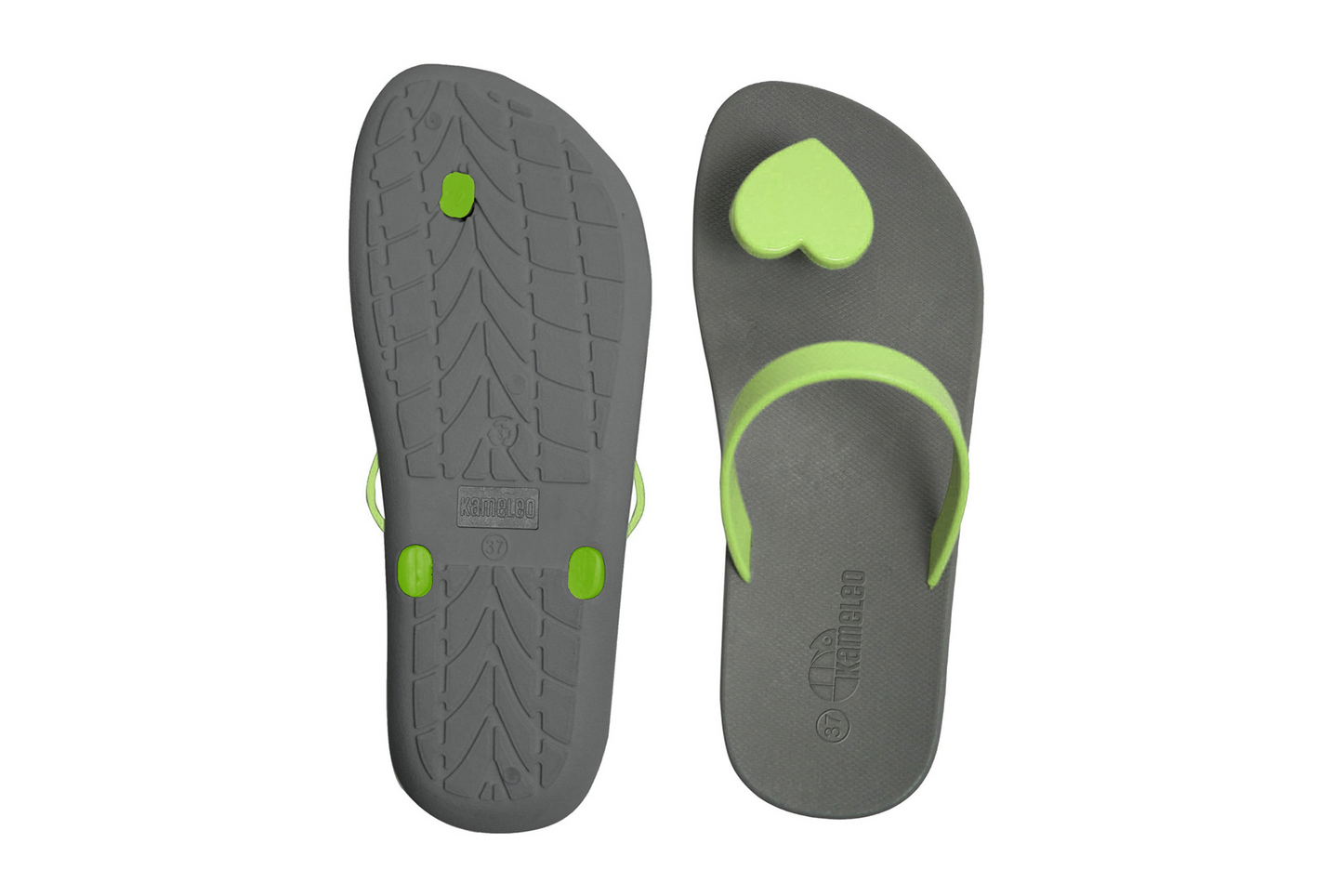Poppi Heart Grey Sole Lime Strap
