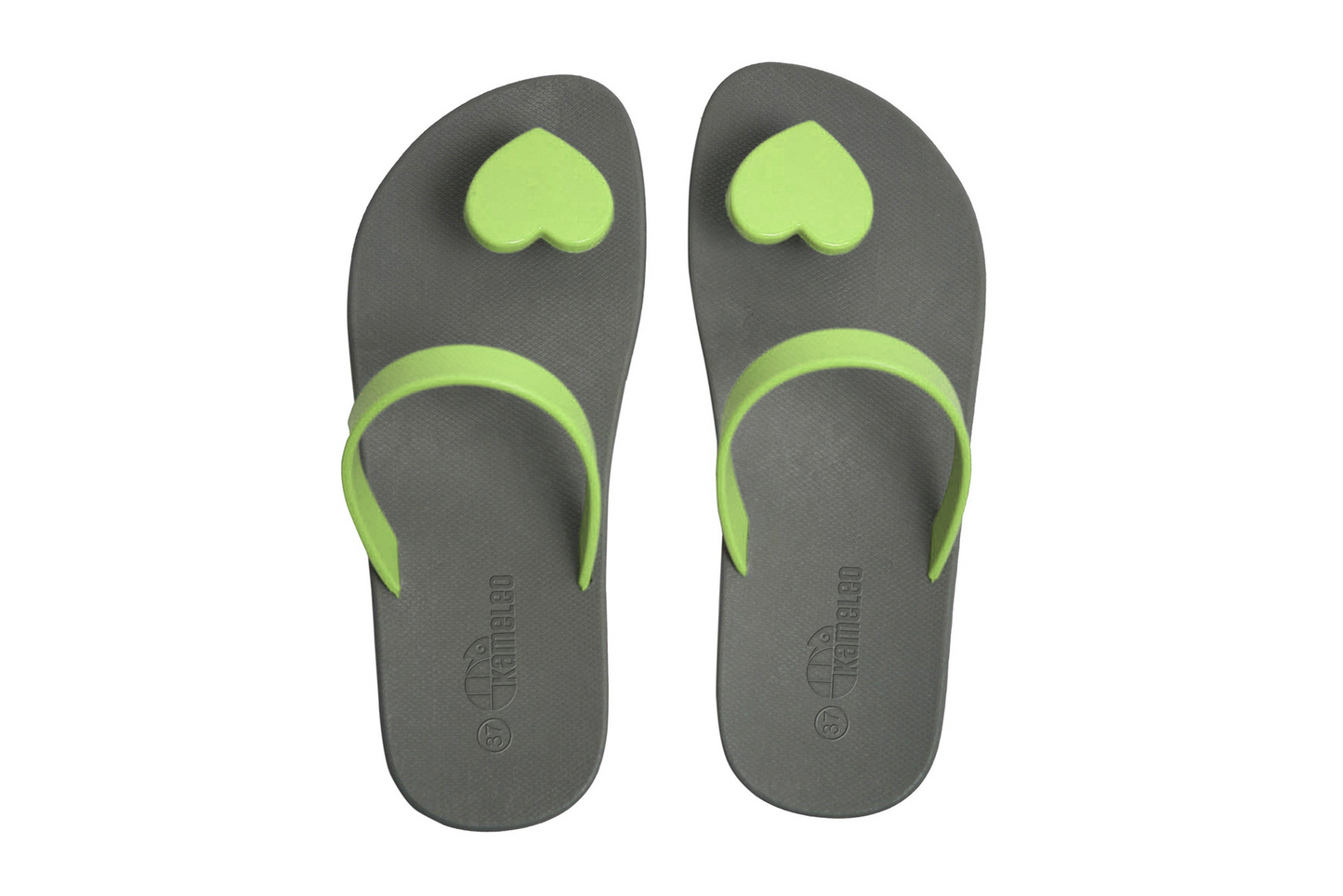 Poppi Heart Grey Sole Lime Strap