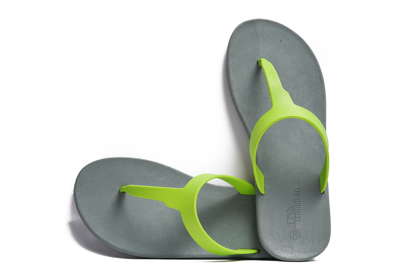 Thongs Grey Sole Lime Strap