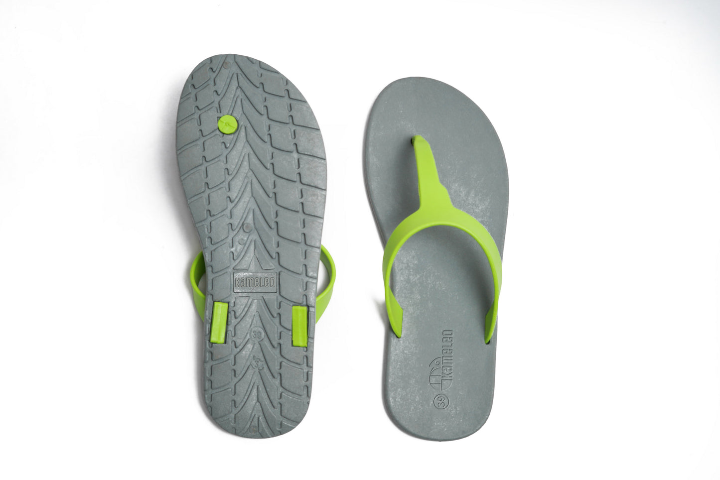 Thongs Grey Sole Lime Strap
