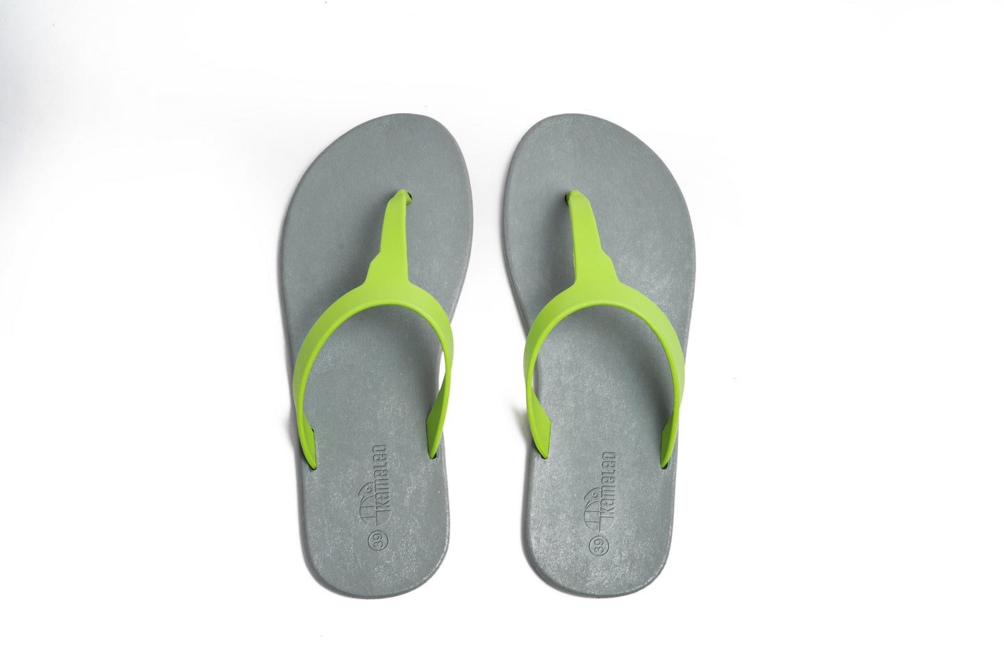 Thongs Grey Sole Lime Strap