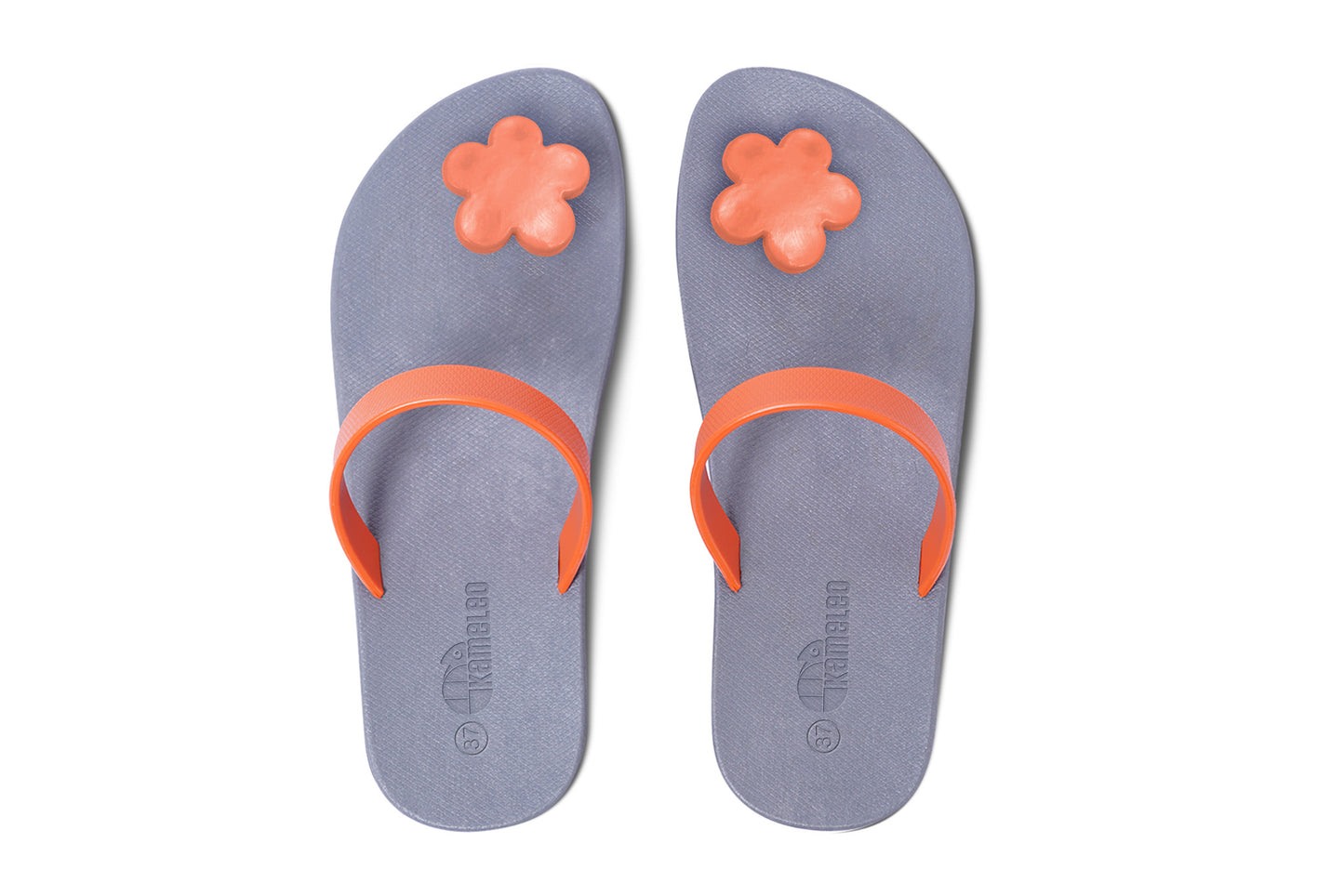 Poppi Flora Grey Sole Orange Strap