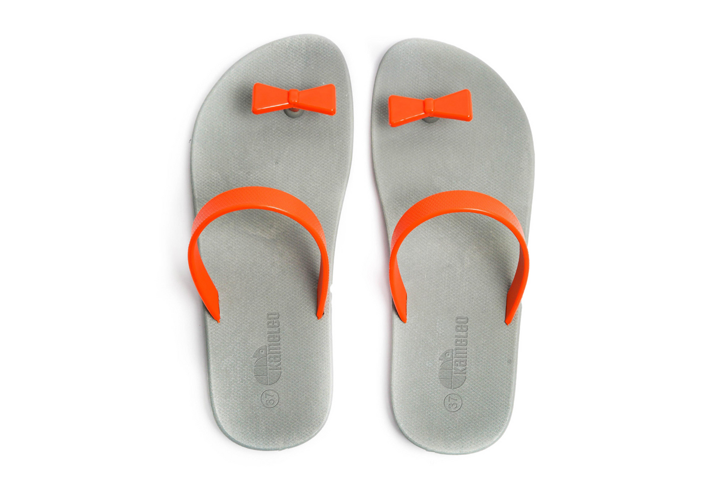 Poppi Bow Grey Sole Orange Strap