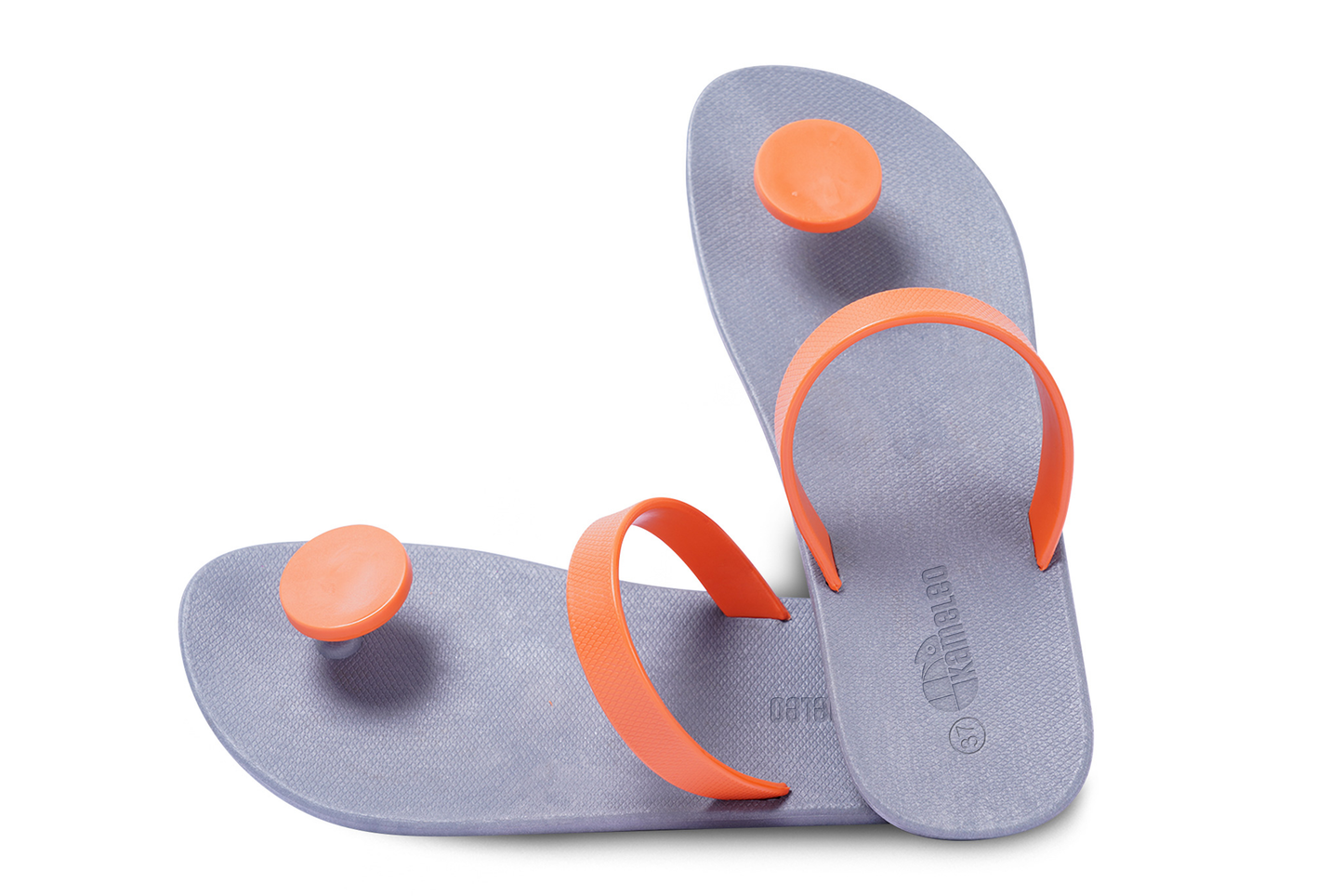 Poppi Dot Grey Sole Orange Strap