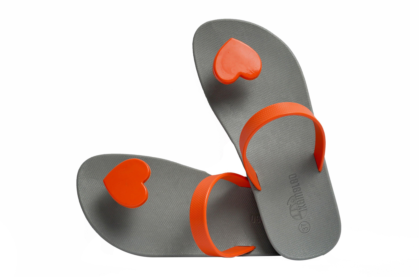 Poppi Heart Grey Sole Orange Strap