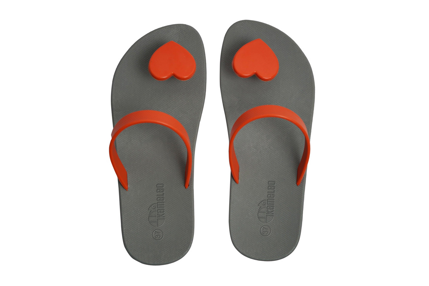 Poppi Heart Grey Sole Orange Strap