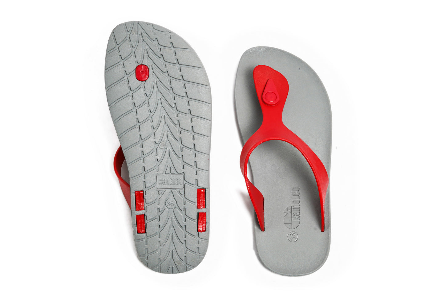 Candy Grey Sole Red Strap
