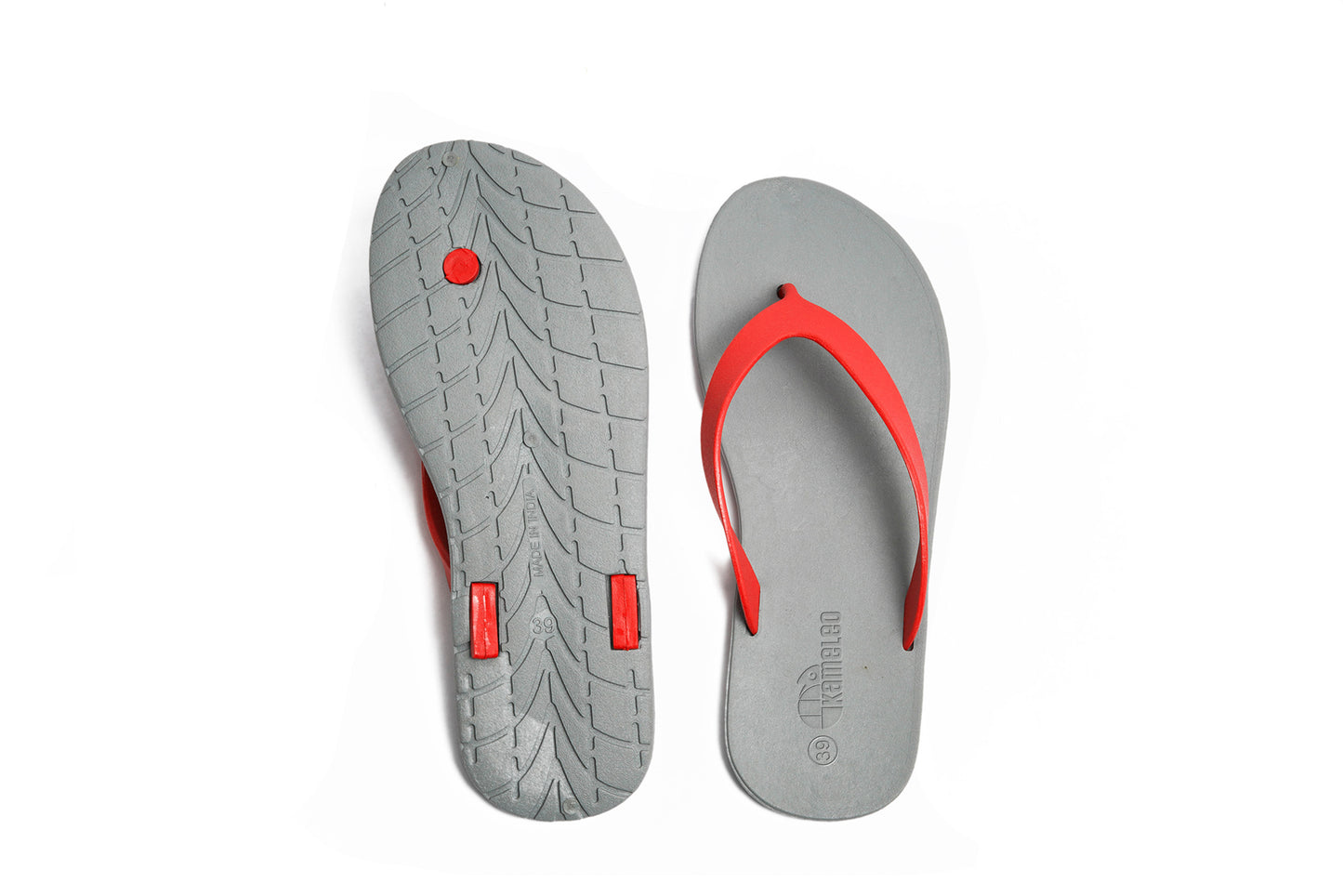 Flippy Grey Sole Red Strap