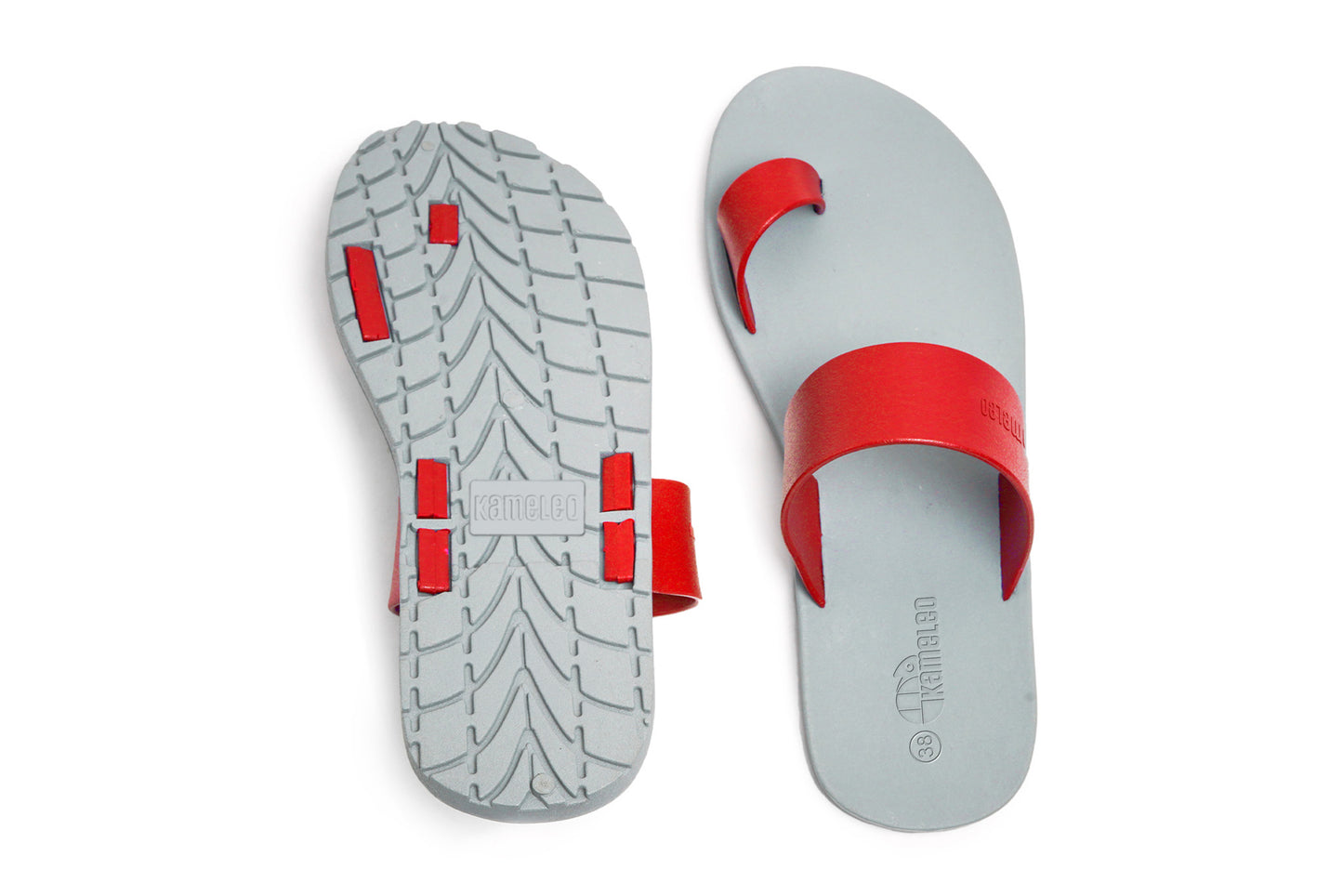 Pop Thumb Grey Sole Red Strap