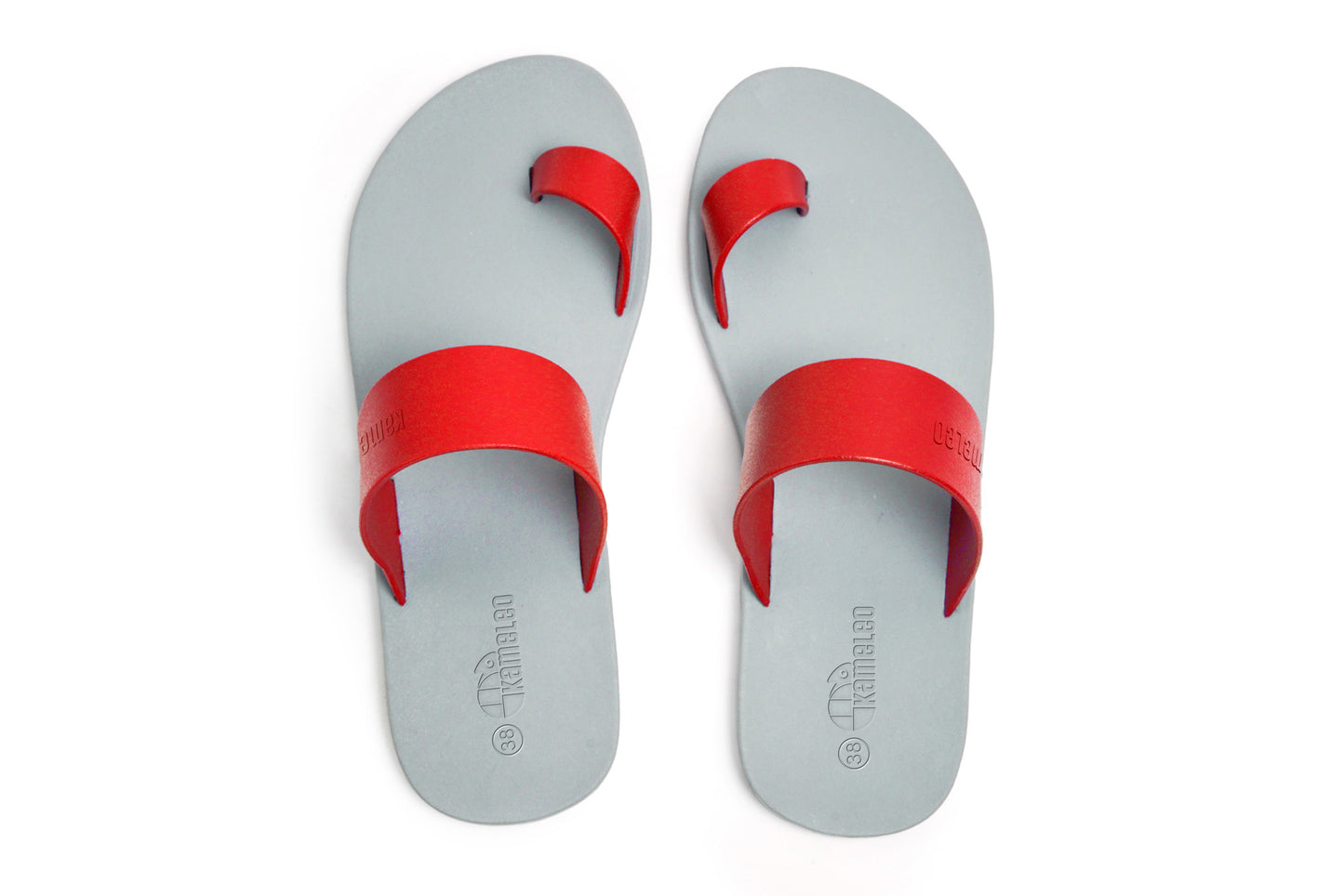 Pop Thumb Grey Sole Red Strap