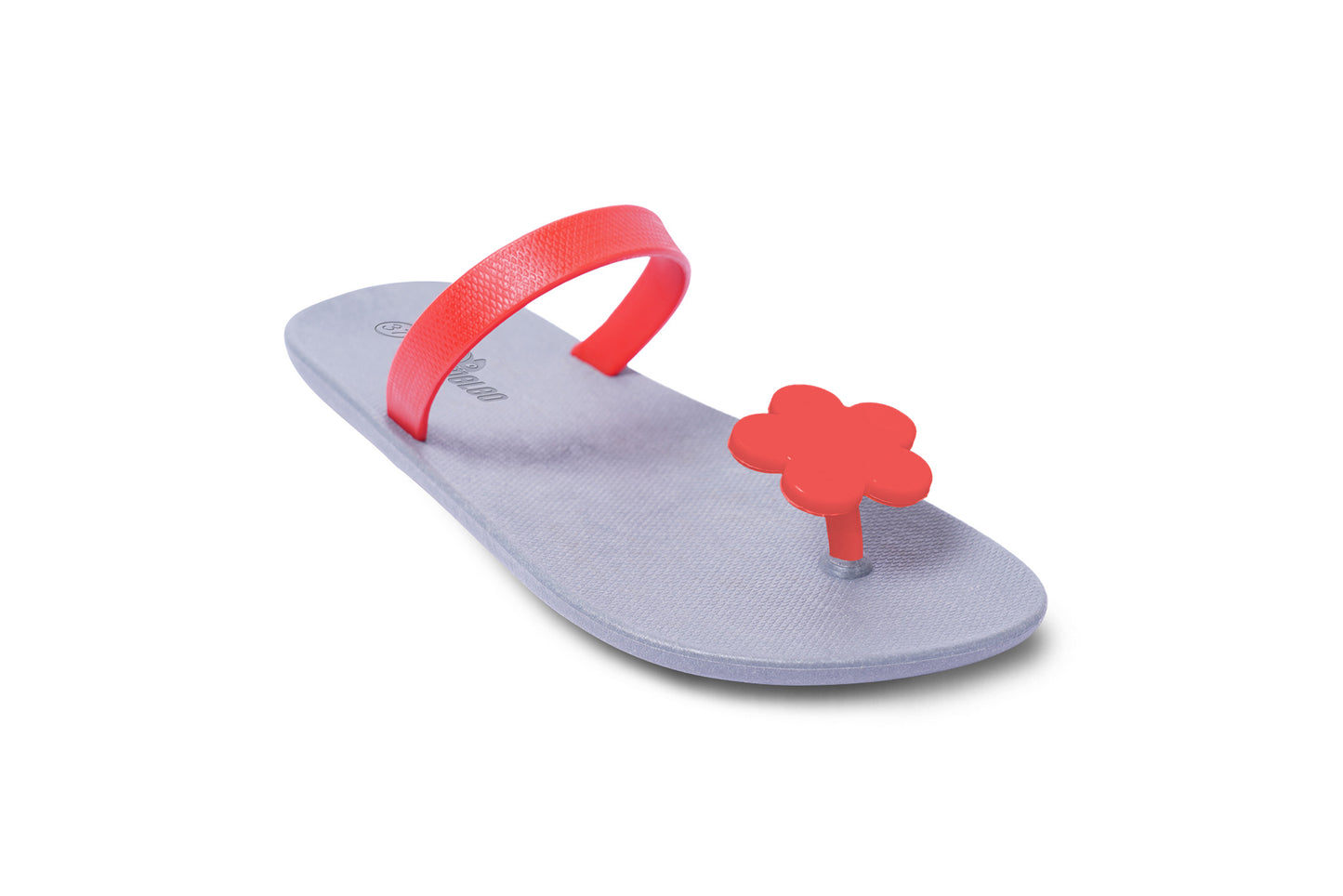 Poppi Flora Grey Sole Red Strap