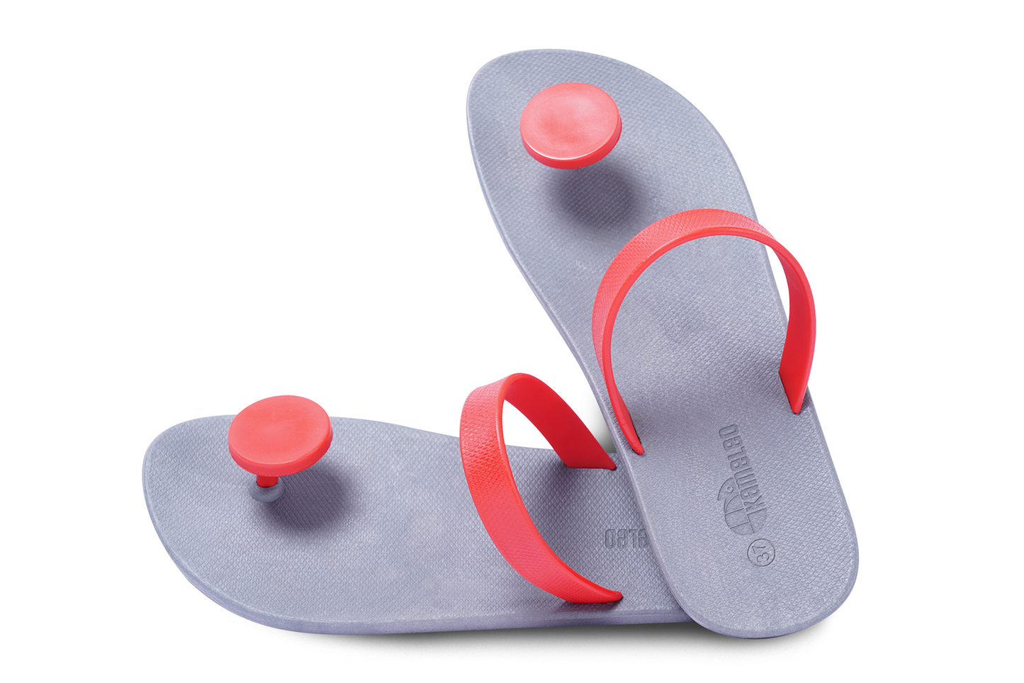 Poppi Dot Grey Sole Red Strap