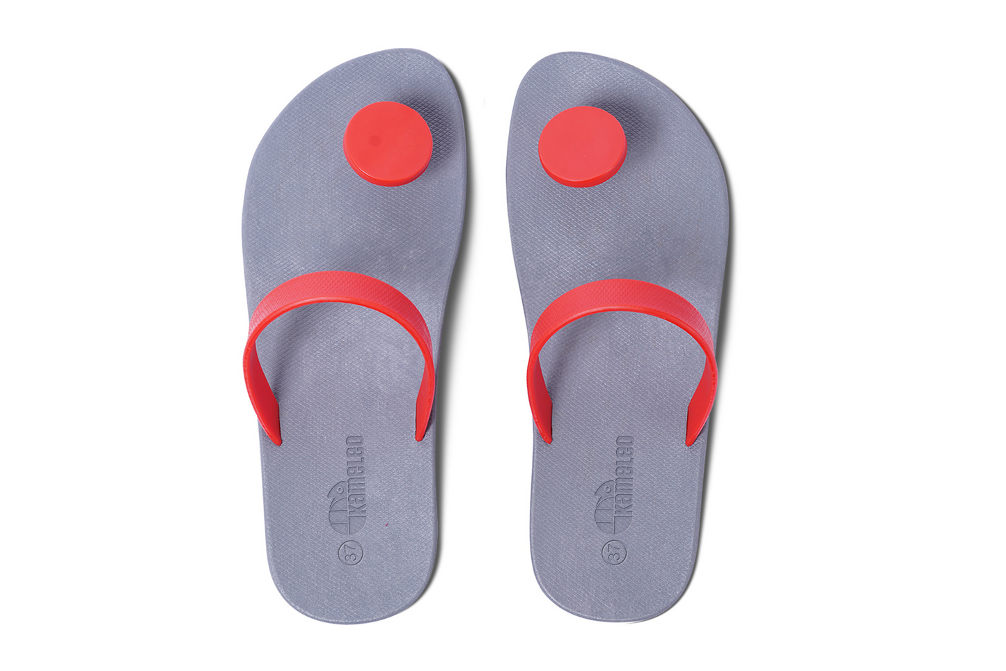 Poppi Dot Grey Sole Red Strap