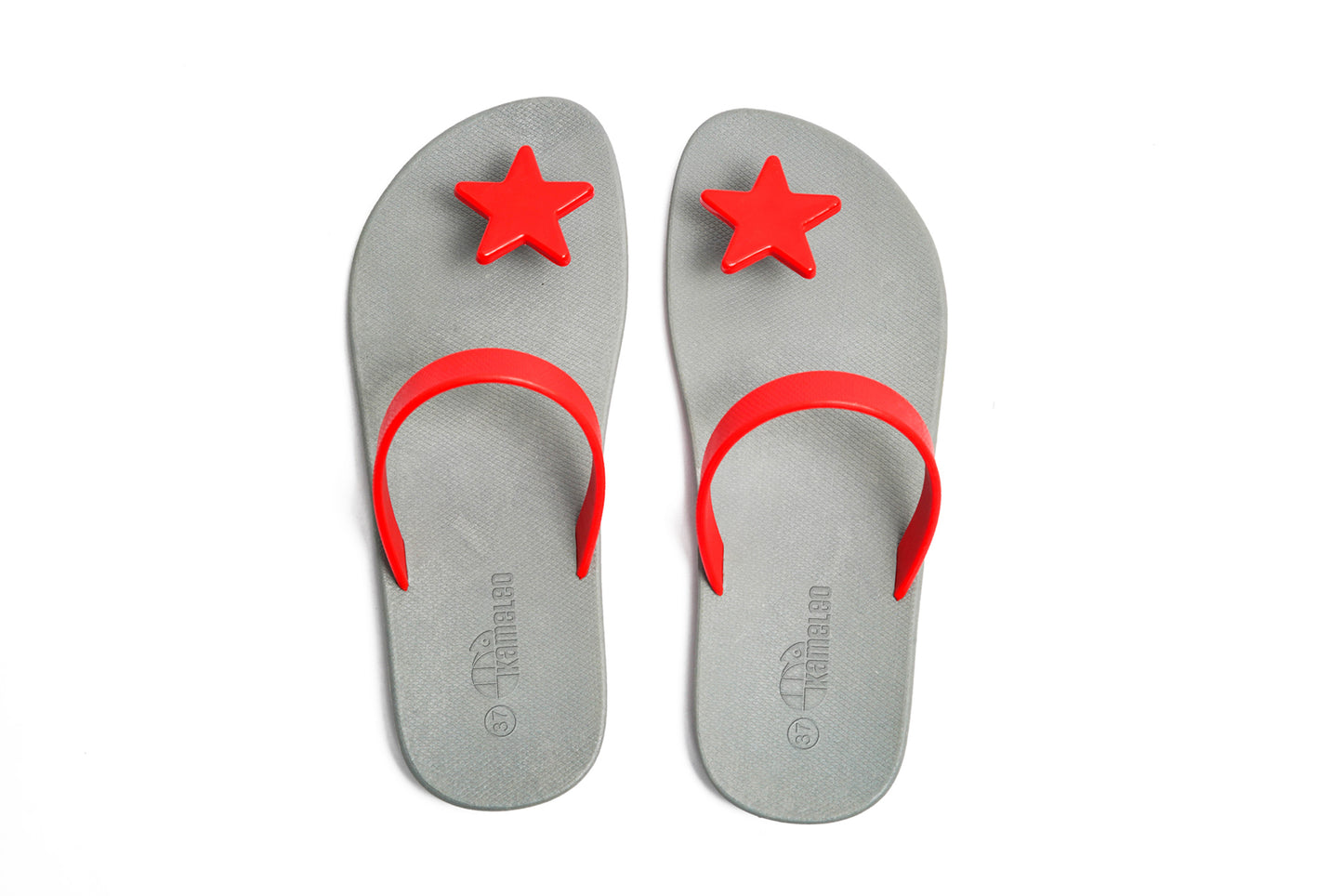 Poppi Star Grey Sole Red Strap
