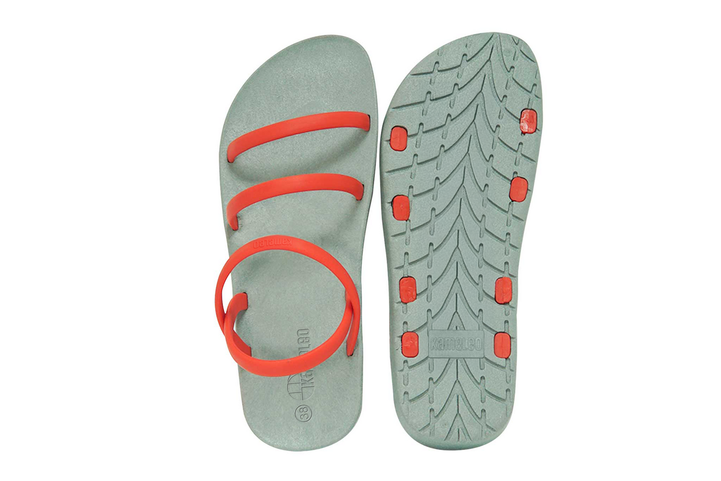 Twin Slim Grey Sole Red Strap