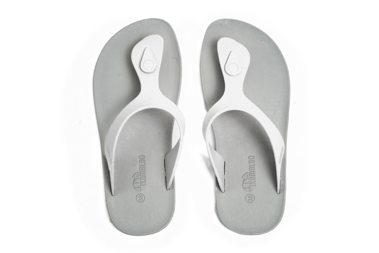 Candy Grey Sole White Strap