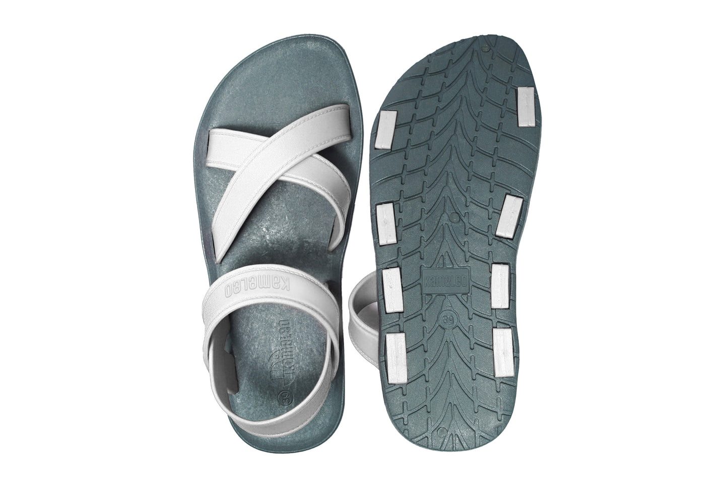 Cross Plus Grey Sole White Strap
