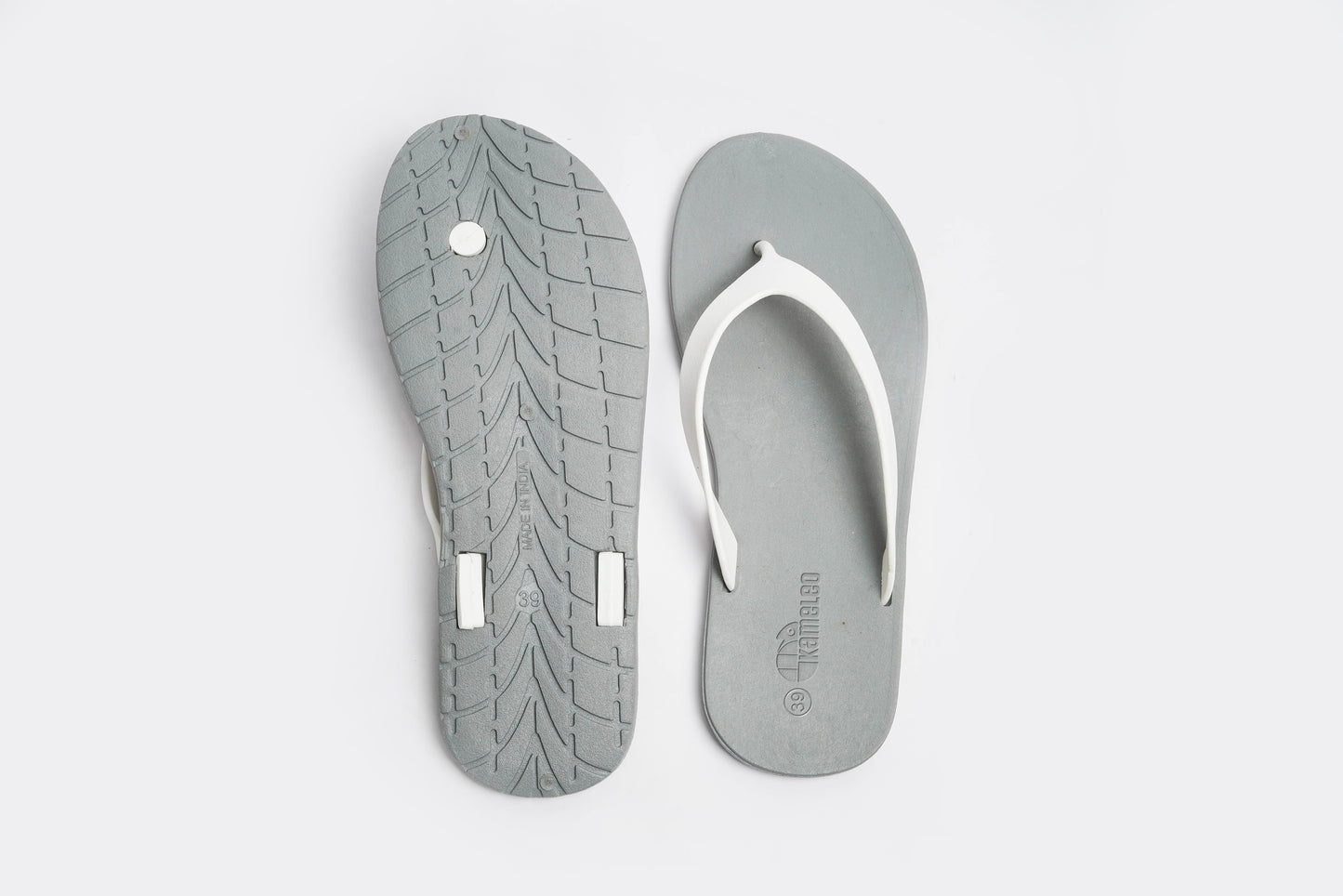 Flippy Grey Sole White Strap