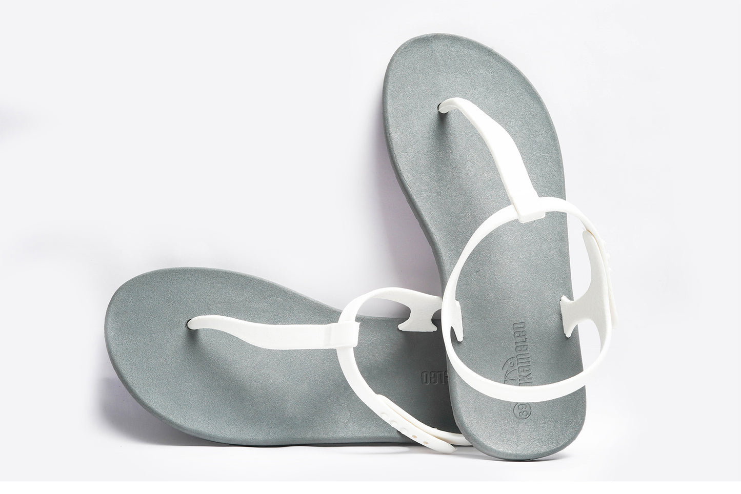 Saily Grey Sole White Strap