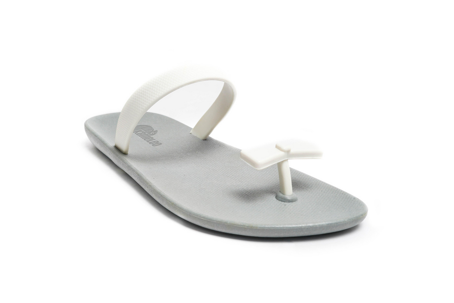 Poppi Bow Grey Sole White Strap