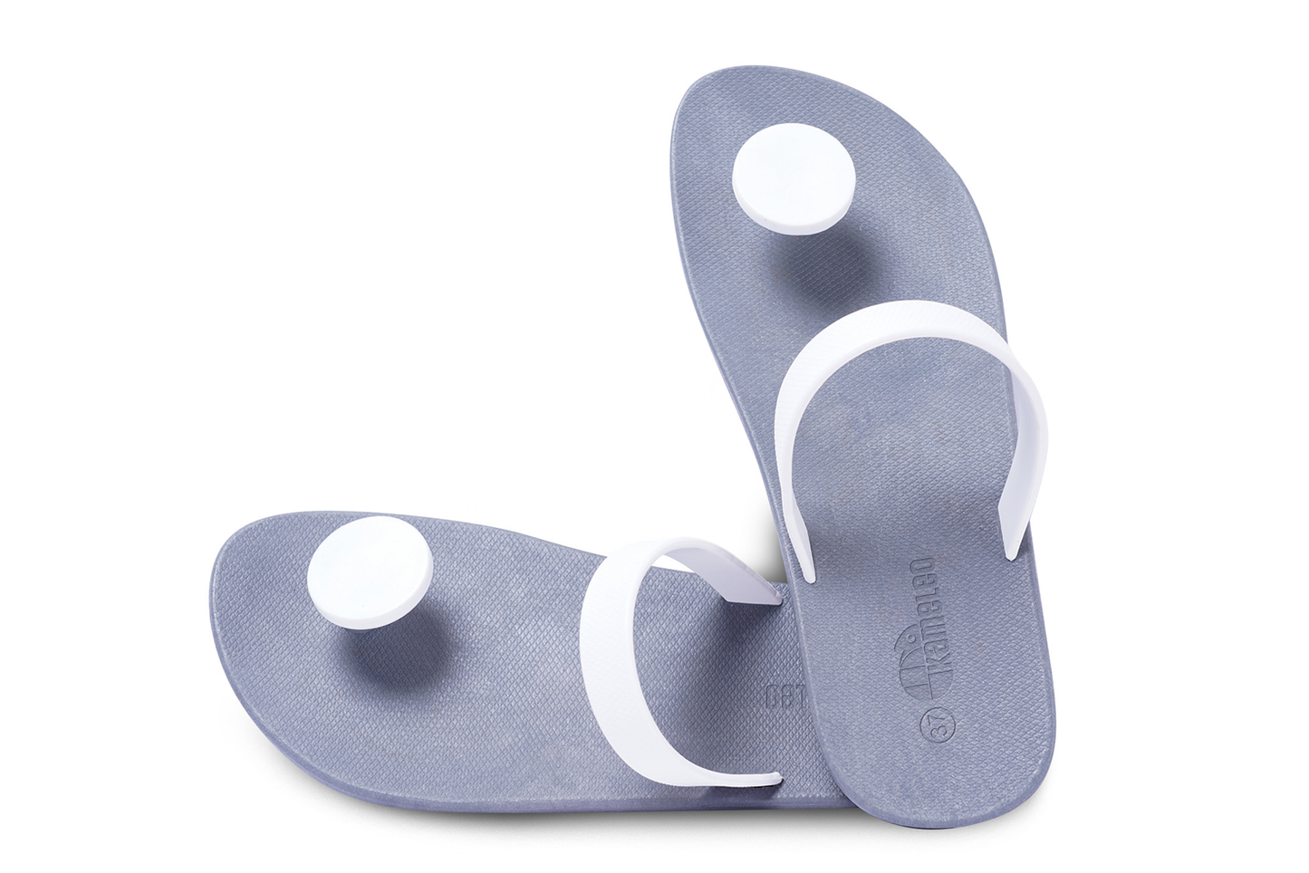 Poppi Dot Grey Sole White Strap