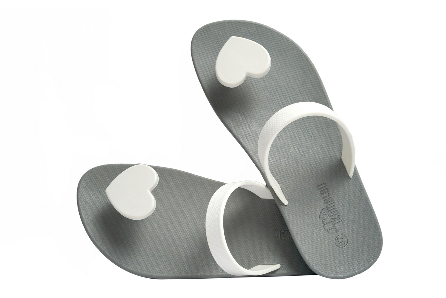 Poppi Heart Grey Sole White Strap