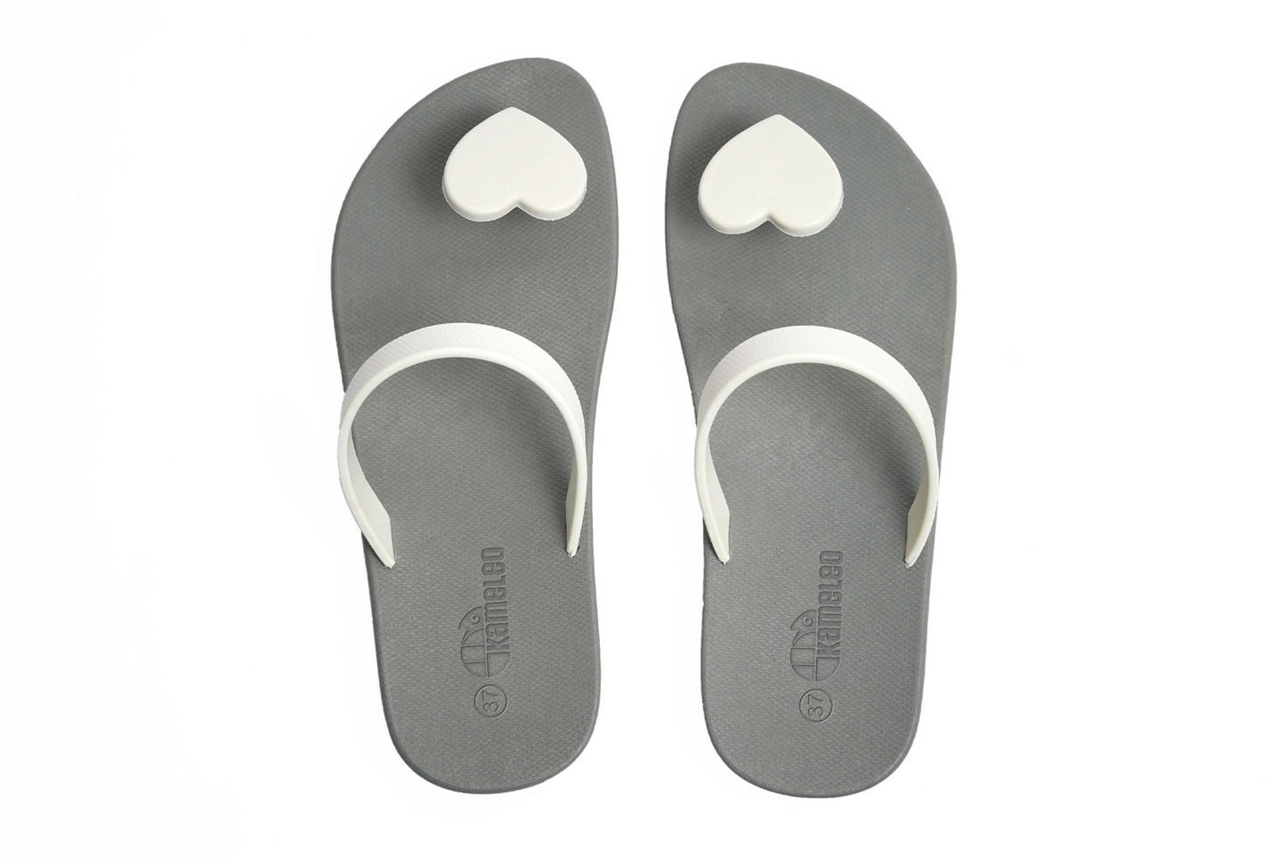 Poppi Heart Grey Sole White Strap