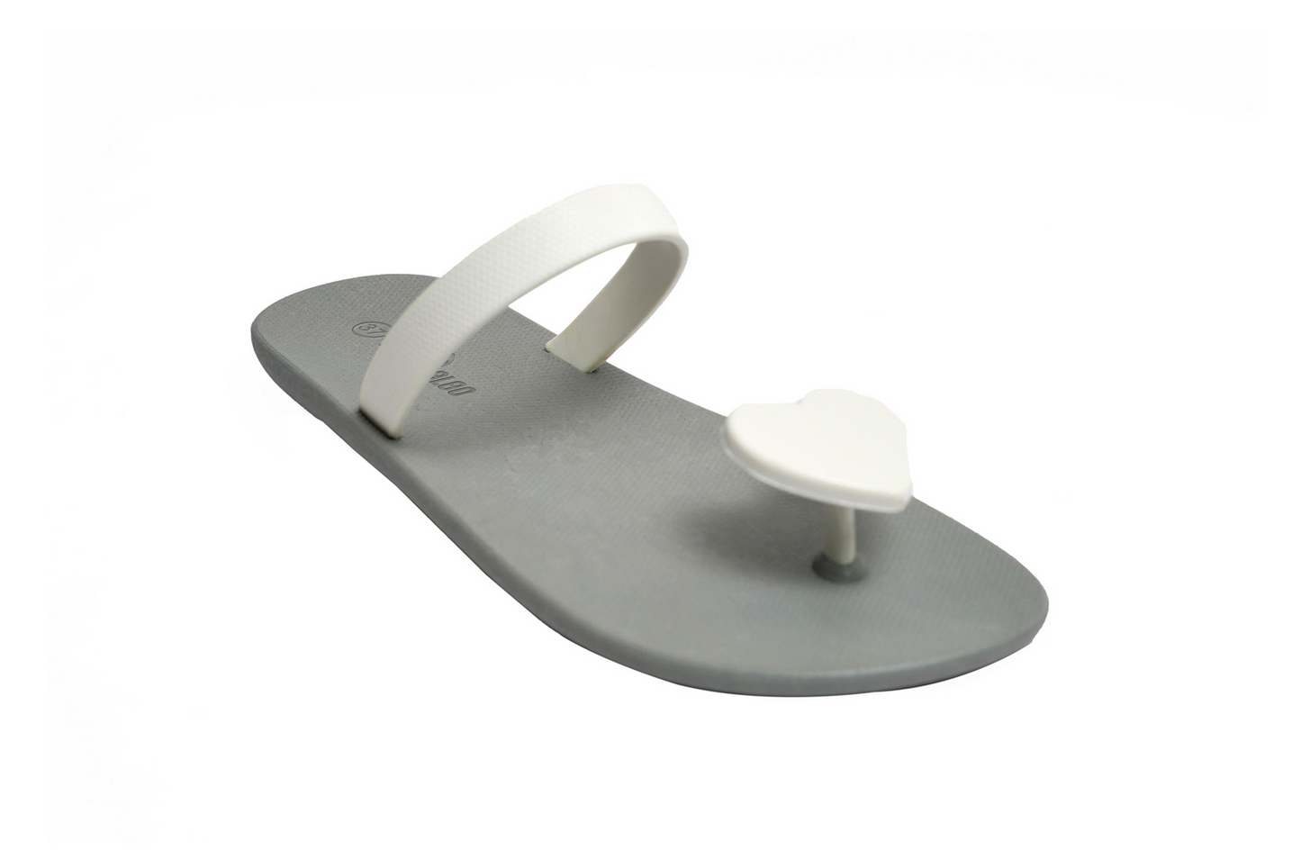 Poppi Heart Grey Sole White Strap