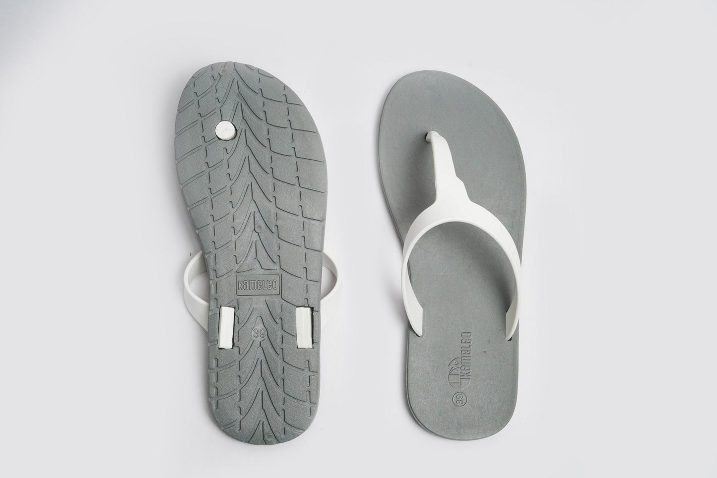 Thongs Grey Sole White Strap