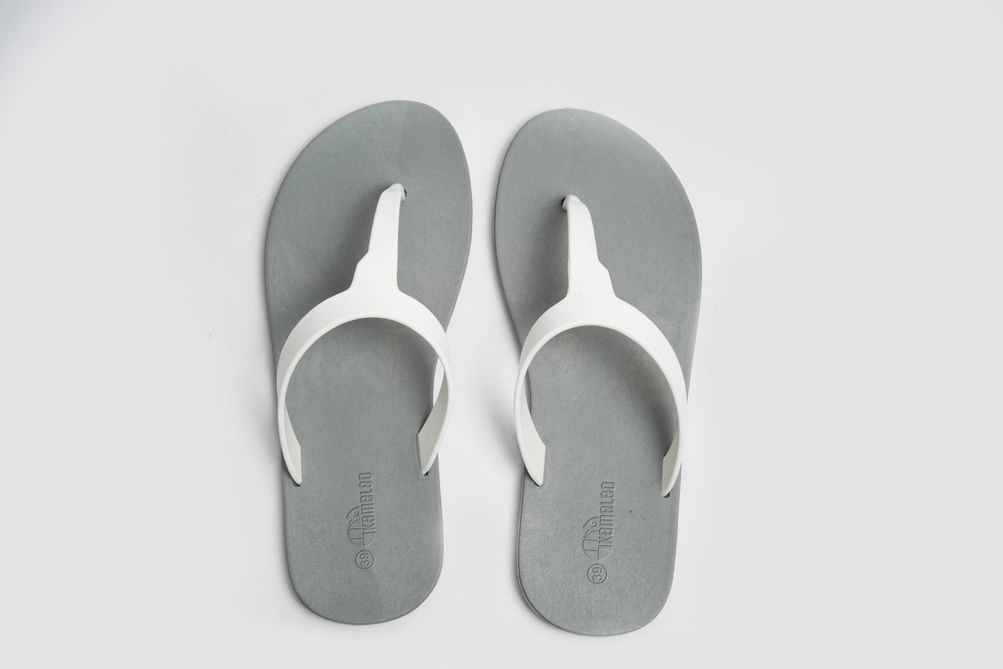 Thongs Grey Sole White Strap