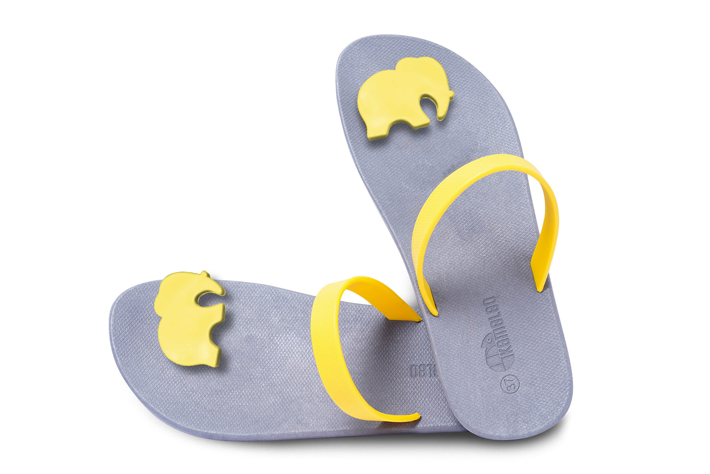 Poppi Ellie Grey Sole Yellow Strap