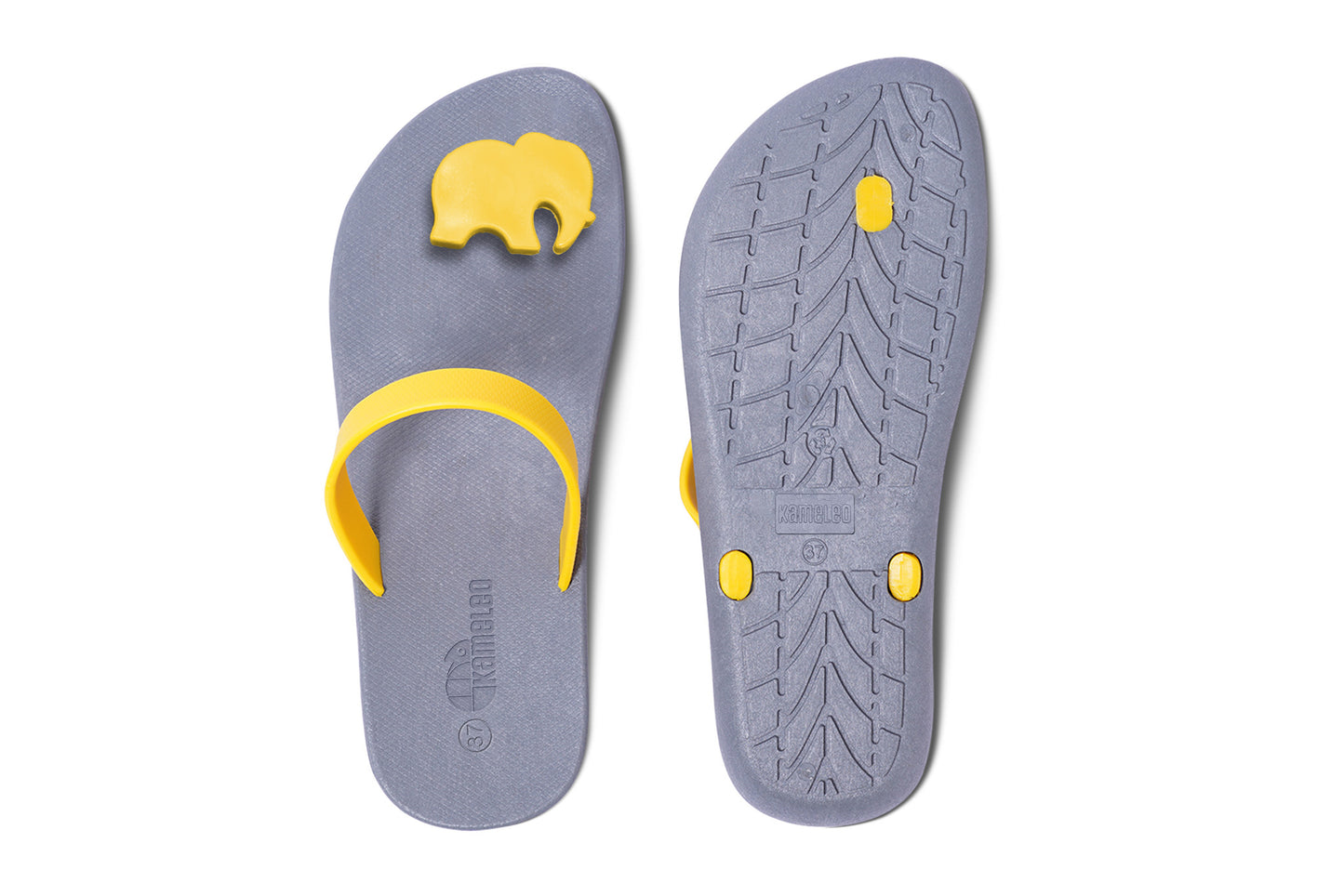Poppi Ellie Grey Sole Yellow Strap