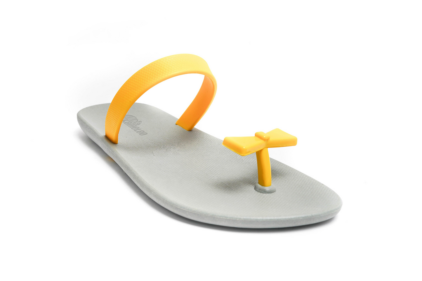 Poppi Bow Grey Sole Yellow Strap