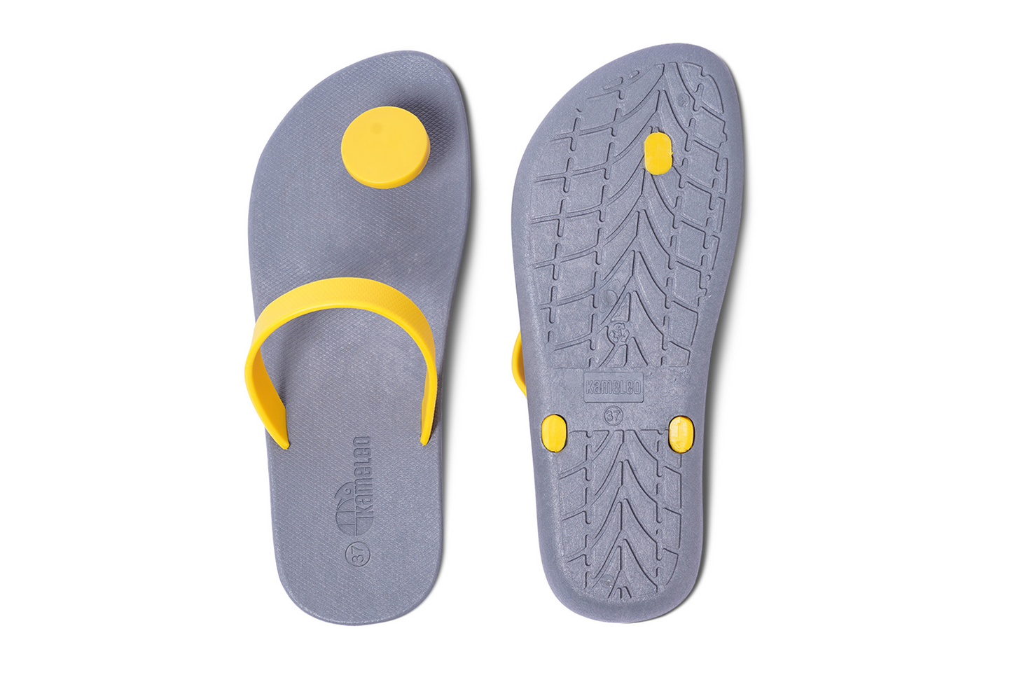 Poppi Dot Grey Sole Yellow Strap