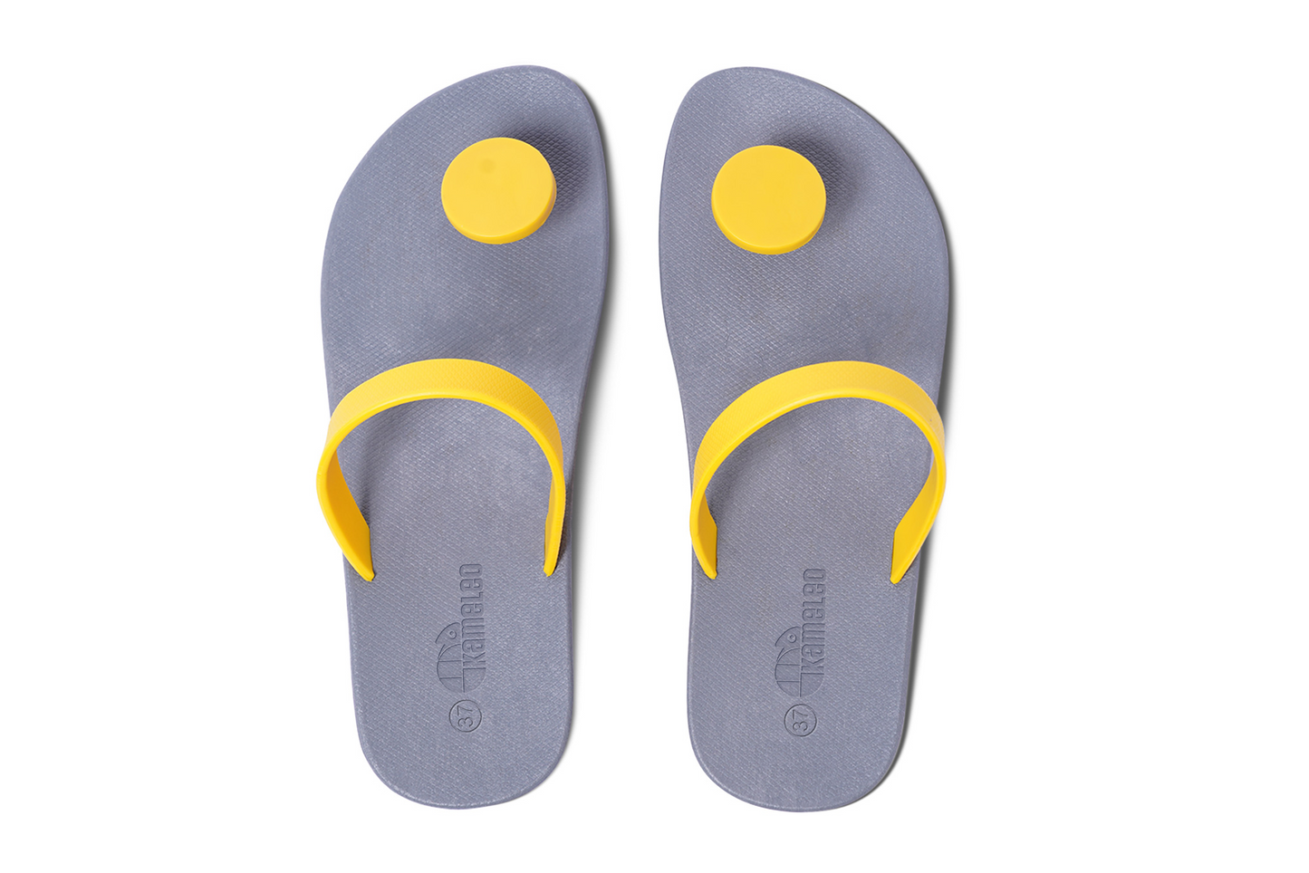 Poppi Dot Grey Sole Yellow Strap